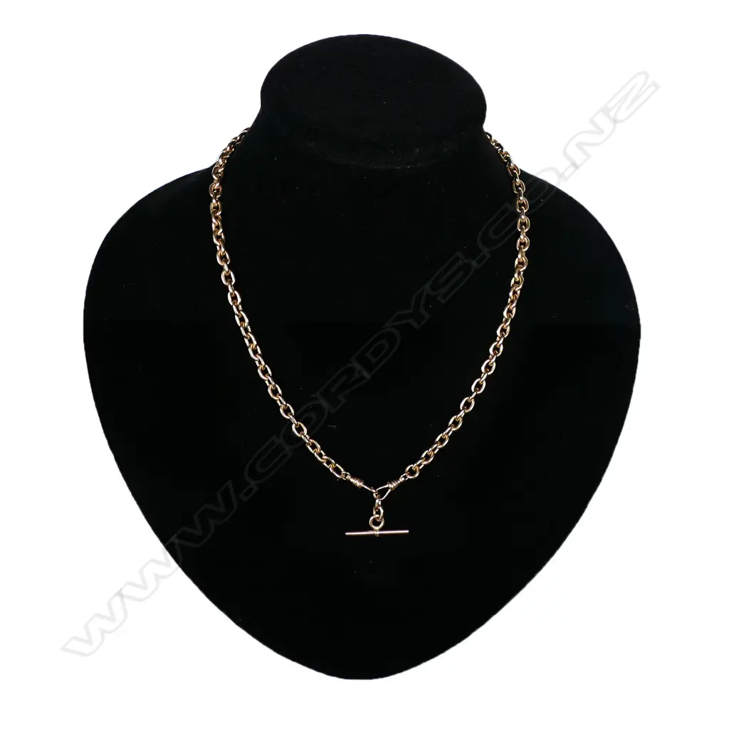 A 9ct rose gold fob chain, Image 1++