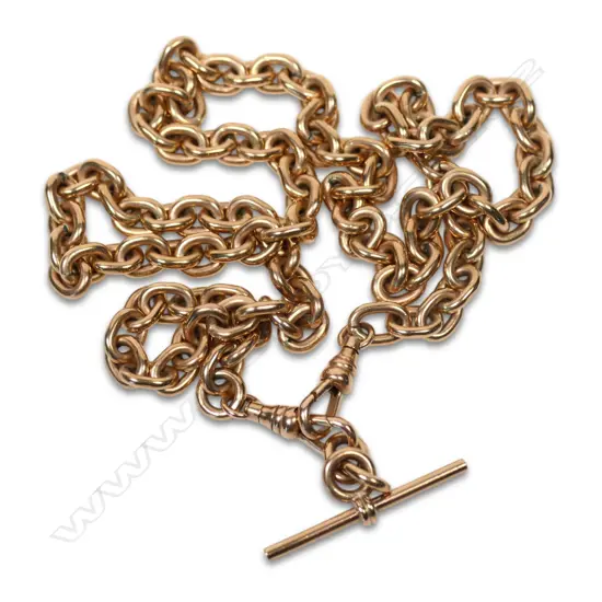 A 9ct rose gold fob chain,