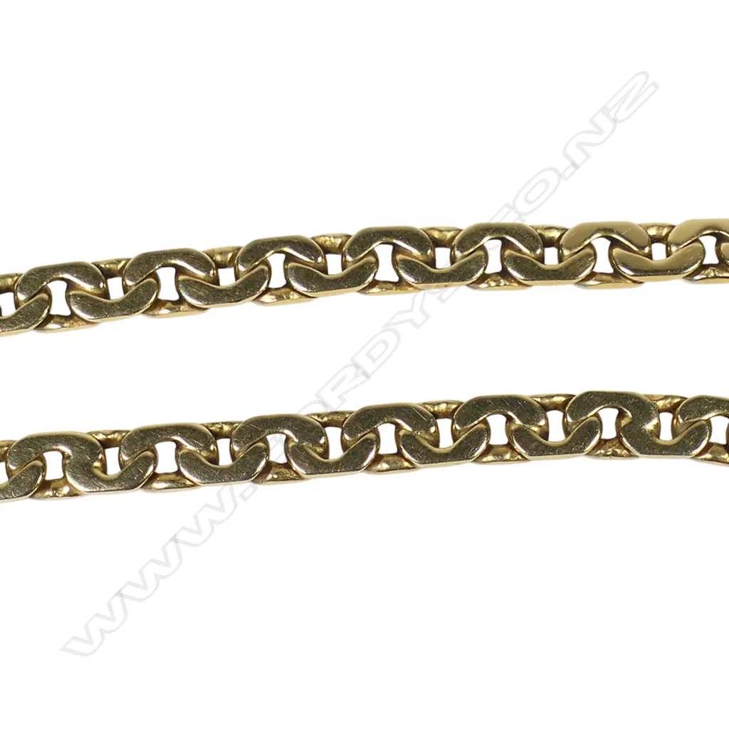 A 14ct gold flat curb link chain, Image 1++