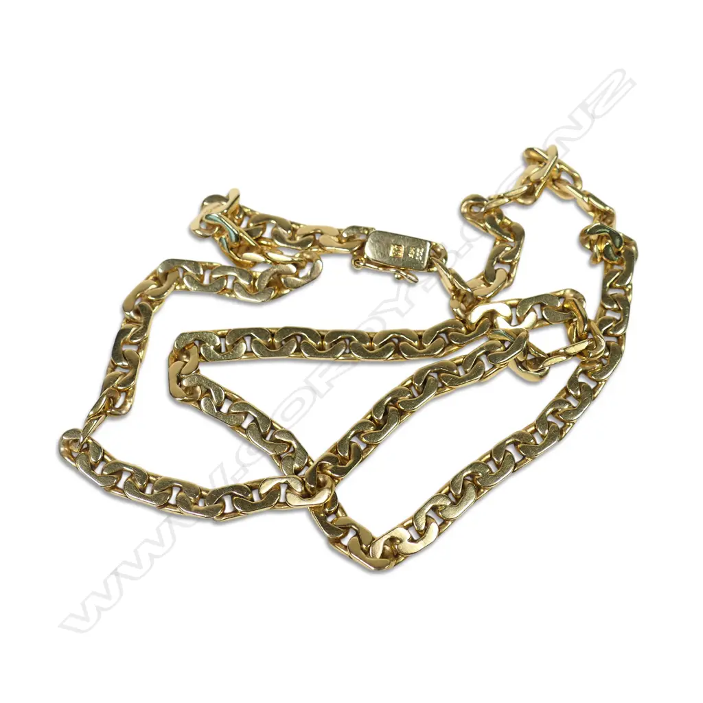 A 14ct gold flat curb link chain, Image 1++