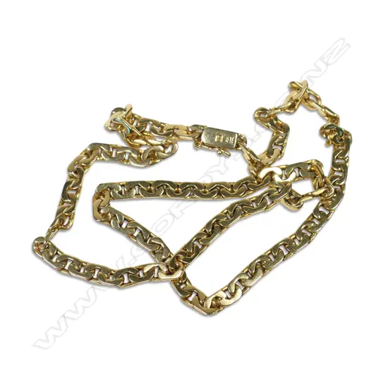 A 14ct gold flat curb link chain,