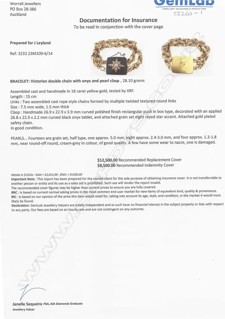 A Victorian 18ct gold onyx and pearl bracelet, Image 1++