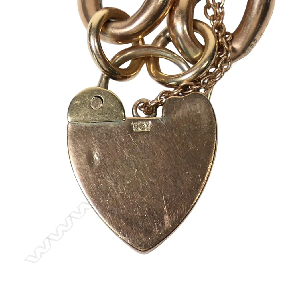 A Victorian 9ct rose gold Night/Day curb link bracelet, Image 1++
