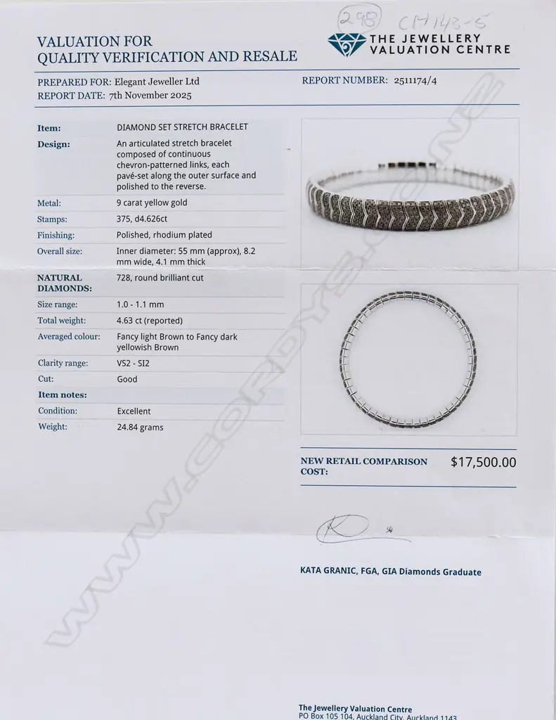A 9ct white gold and diamond bracelet, Image 1++
