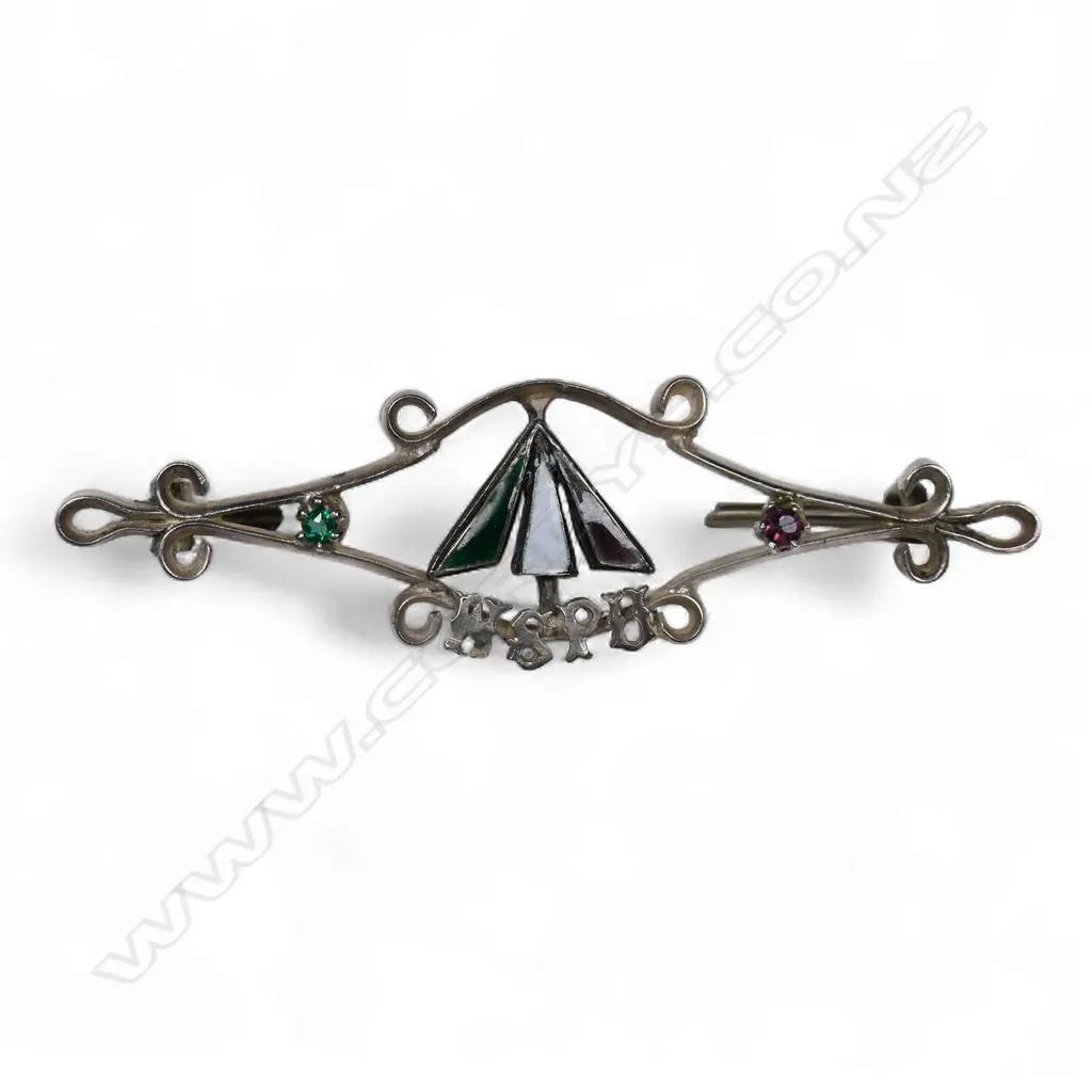 An interesting early 1910s silver and enamel bar brooch of suffragette interest, Image 1++