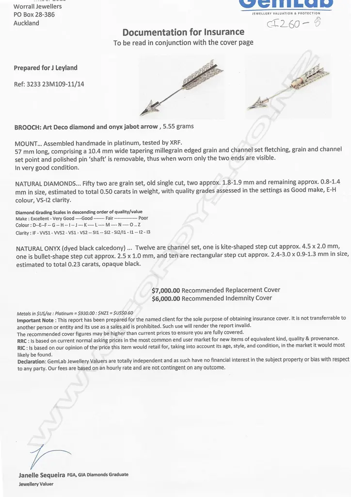 An Art Deco diamond and onyx jabot arrow, Image 1++