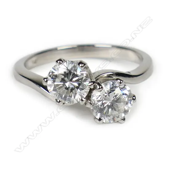 An estate platinum and diamond ring,