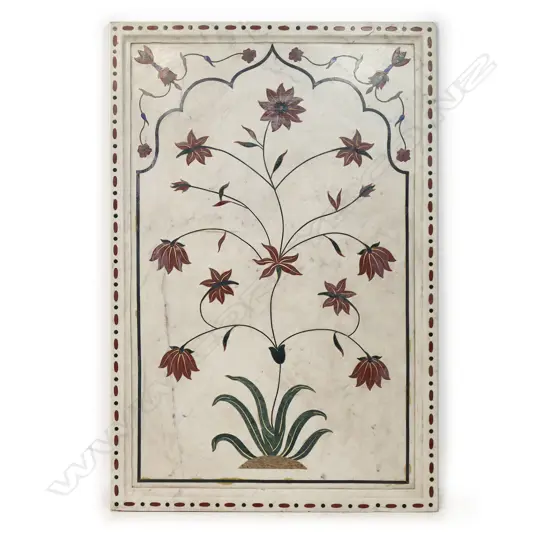 A large white marble display piece,