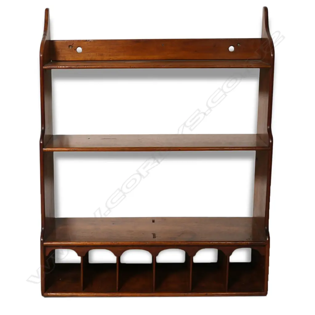 An Australian cedar c.1850 stepped hanging shelf, Image 1++