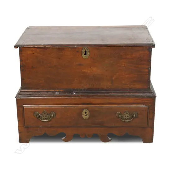 A George III oak bible box,