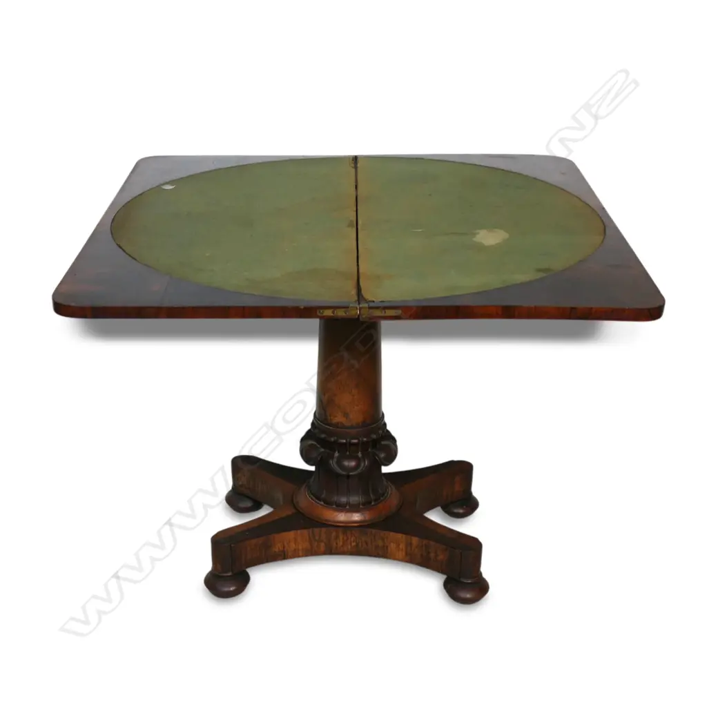 A Regency rosewood card table, Image 1++