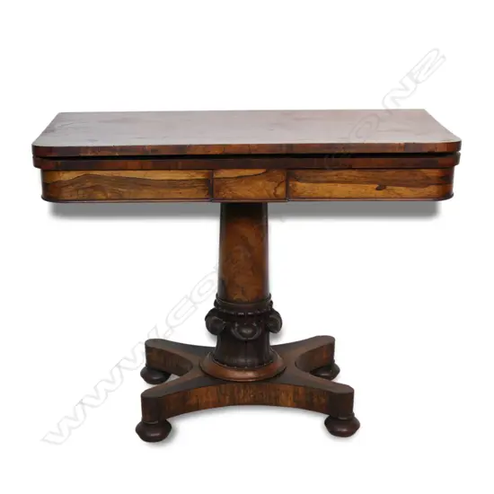 A Regency rosewood card table,