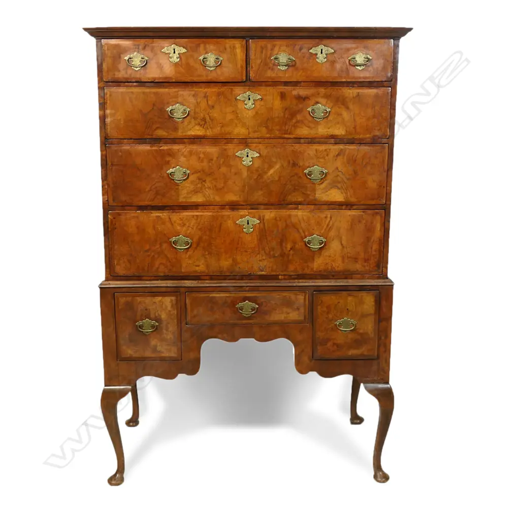A William and Mary walnut chest on stand, Image 1++