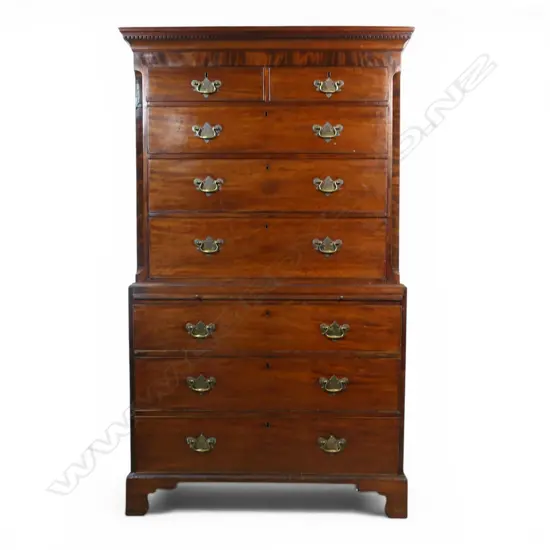 A George III mahogany chest on chest,