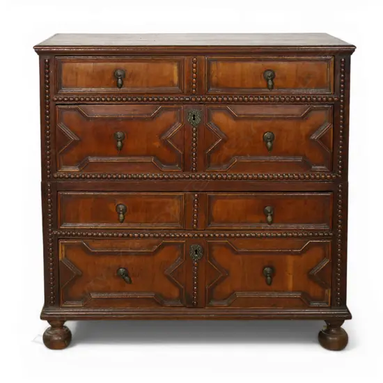 A Jacobean style oak split chest,