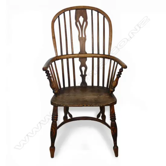 A George III Windsor elm and beech armchair,