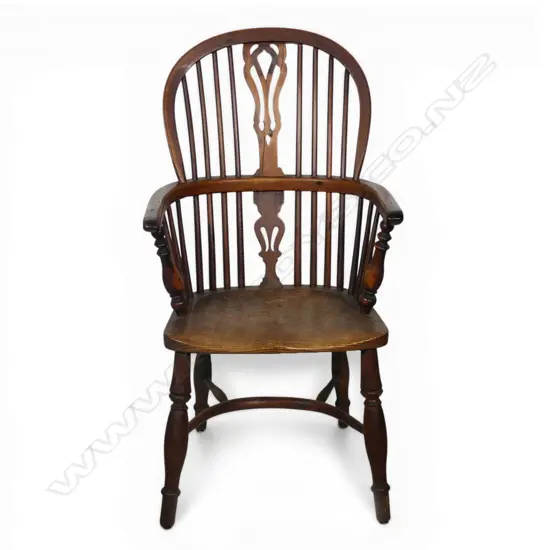A George III Windsor elm armchair,