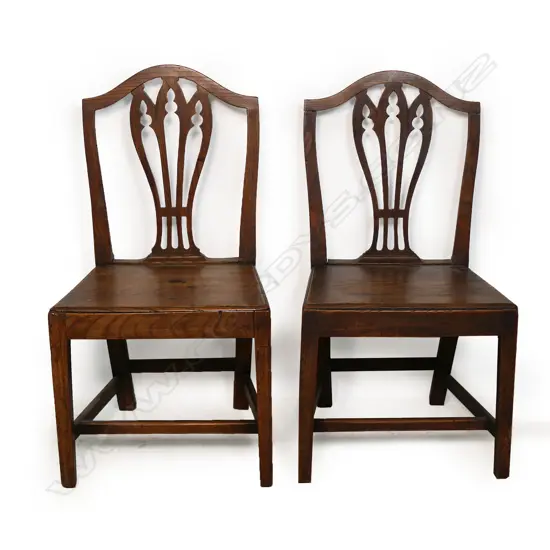A pair of Georgian country oak chairs,
