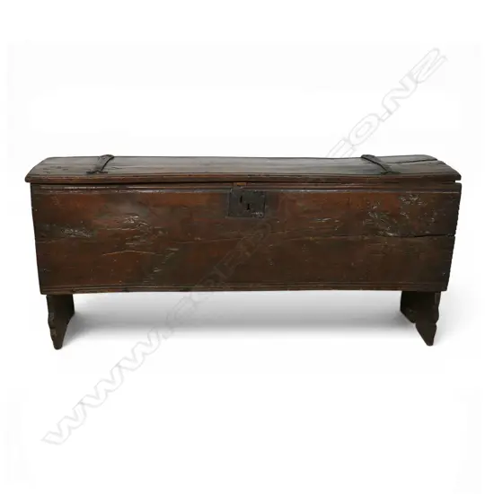 A 16th/17thC oak sword chest/coffer,