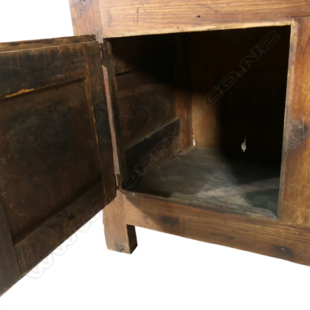 A 19thC French oak and fruit wood bakery cabinet, Image 1++