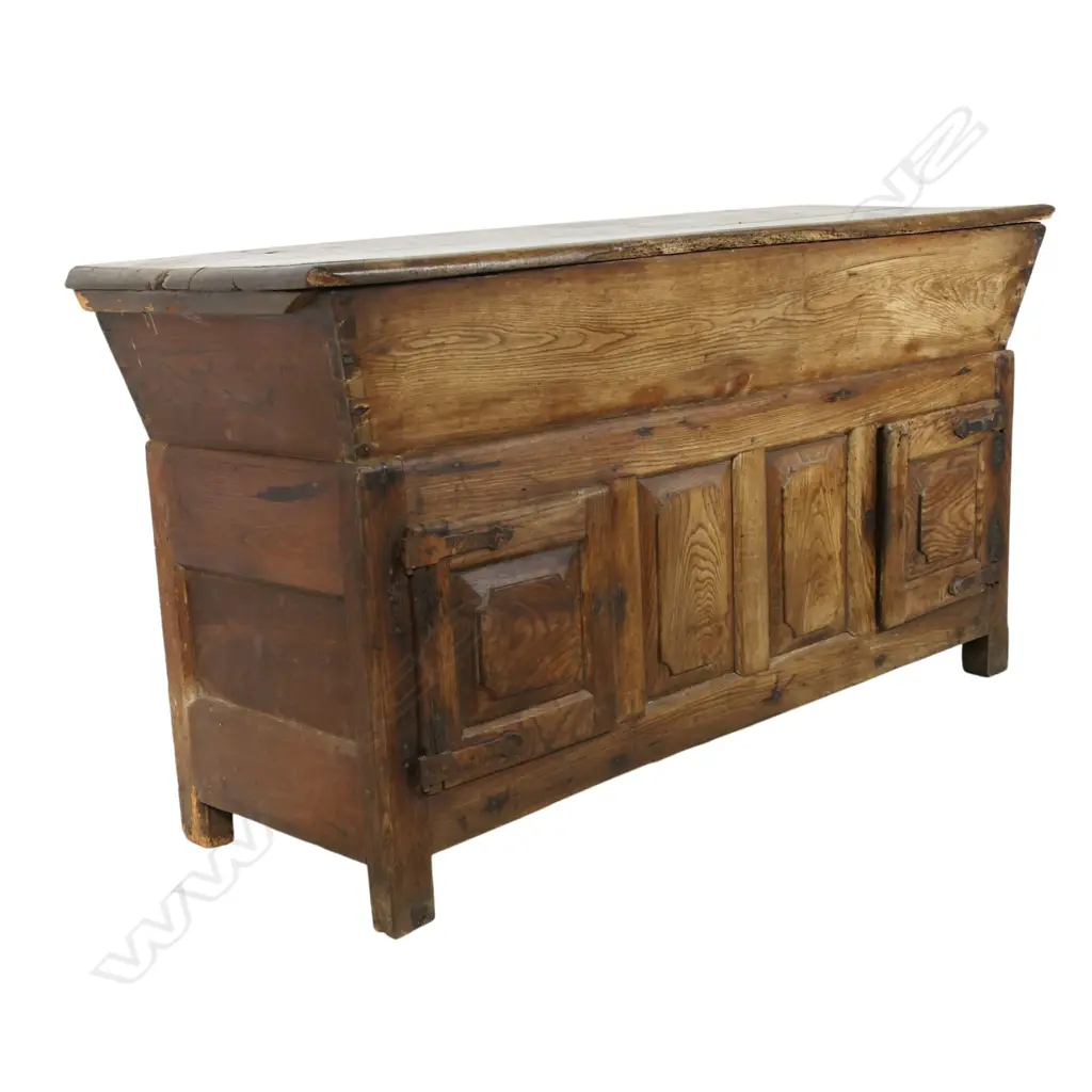 A 19thC French oak and fruit wood bakery cabinet, Image 1++