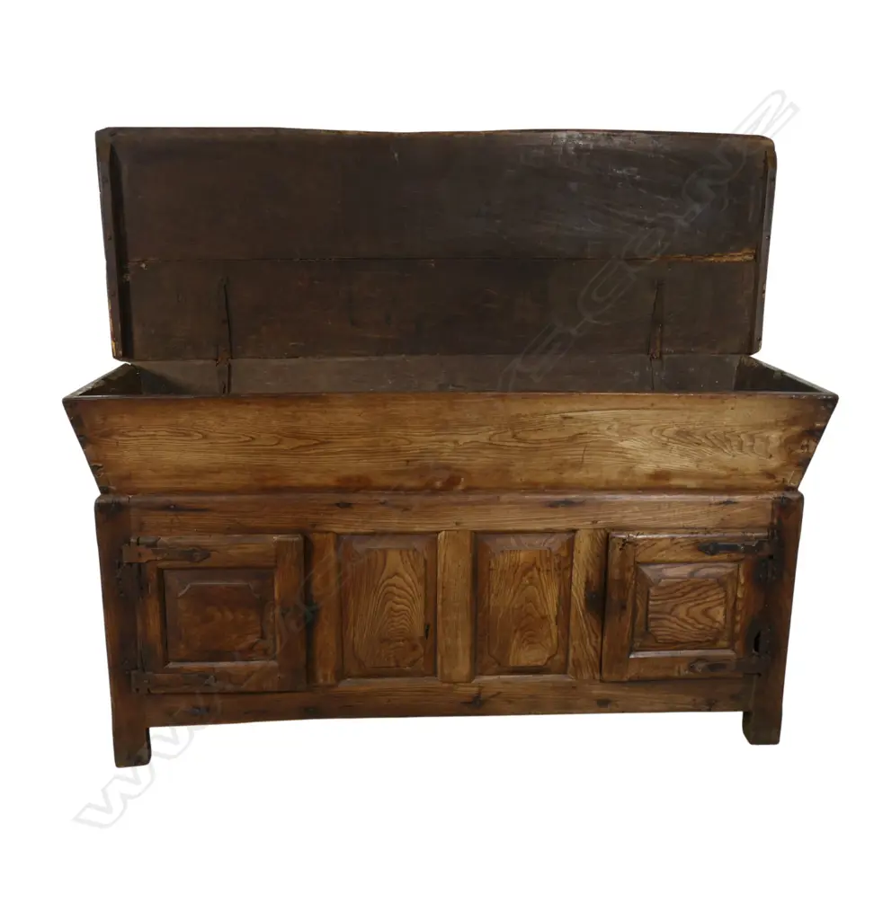 A 19thC French oak and fruit wood bakery cabinet, Image 1++
