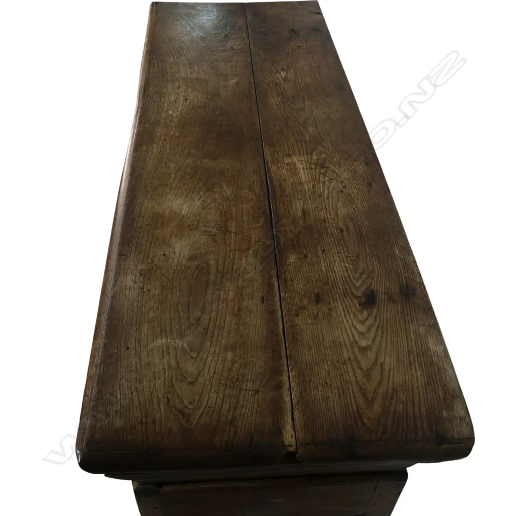 A 19thC French oak and fruit wood bakery cabinet, Image 1++