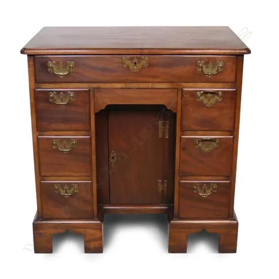 George III mahogany knee hole desk,