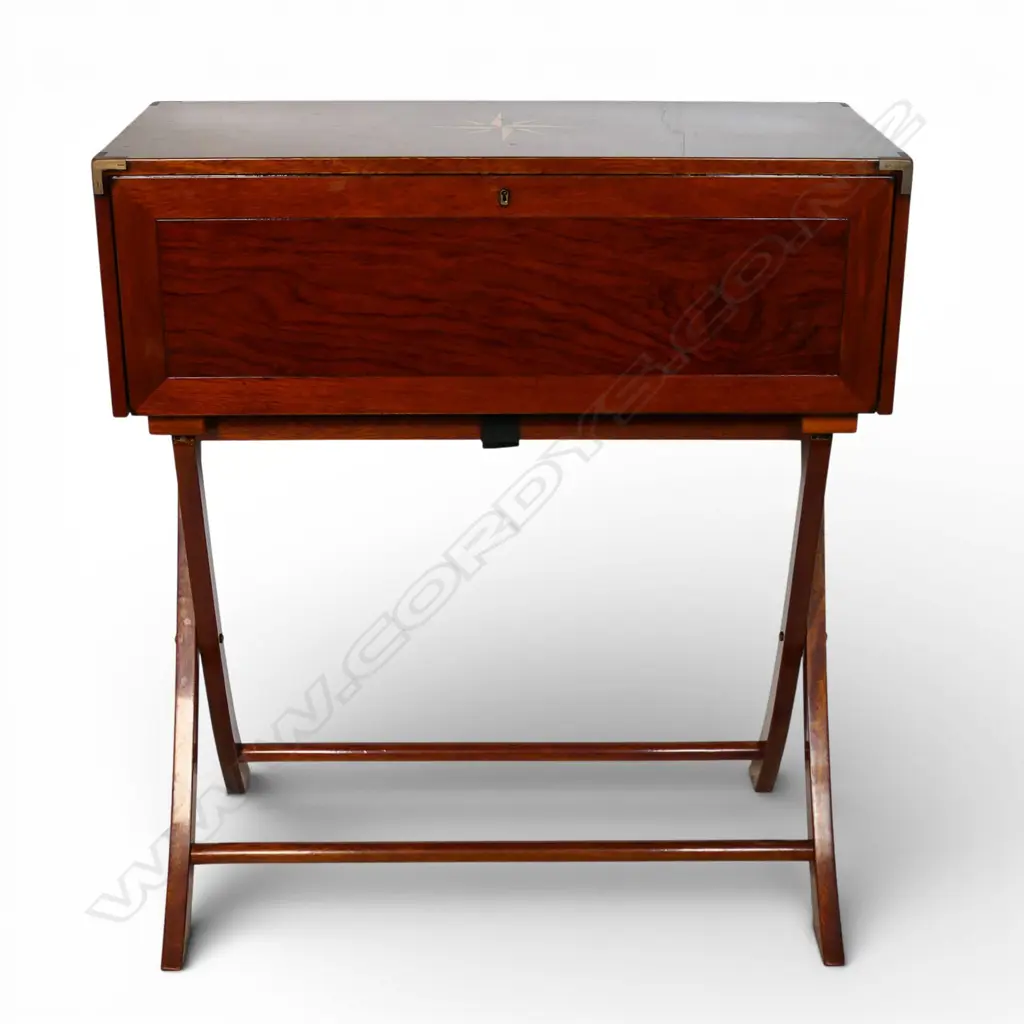 A contemporary Indochine rosewood campaign secretaire, Image 1++