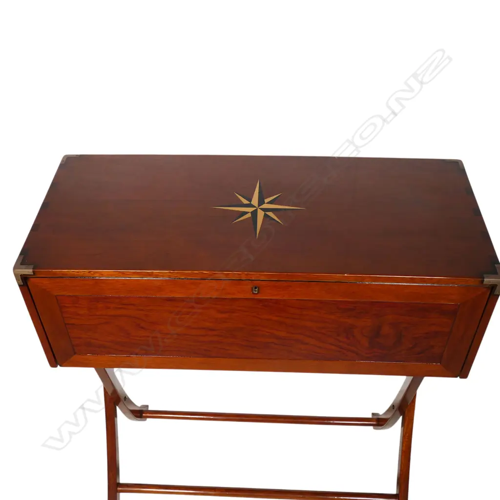 A contemporary Indochine rosewood campaign secretaire, Image 1++