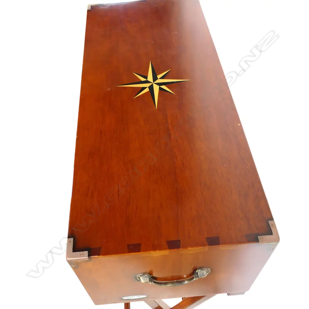 A contemporary Indochine rosewood campaign secretaire, Image 1++