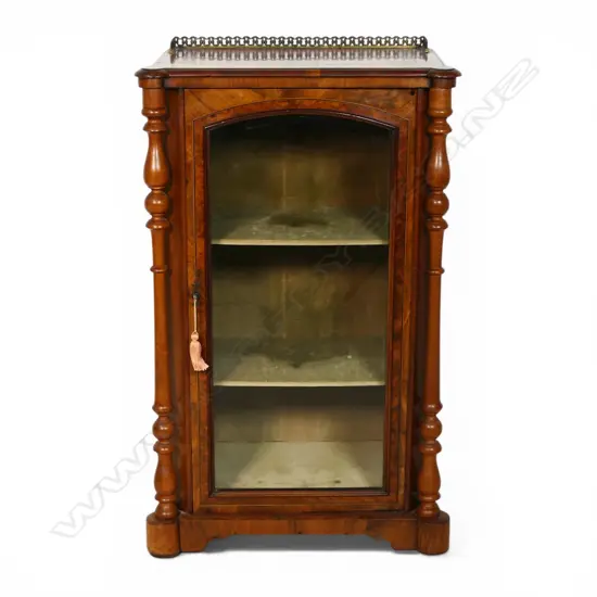 A Victorian walnut music cabinet,