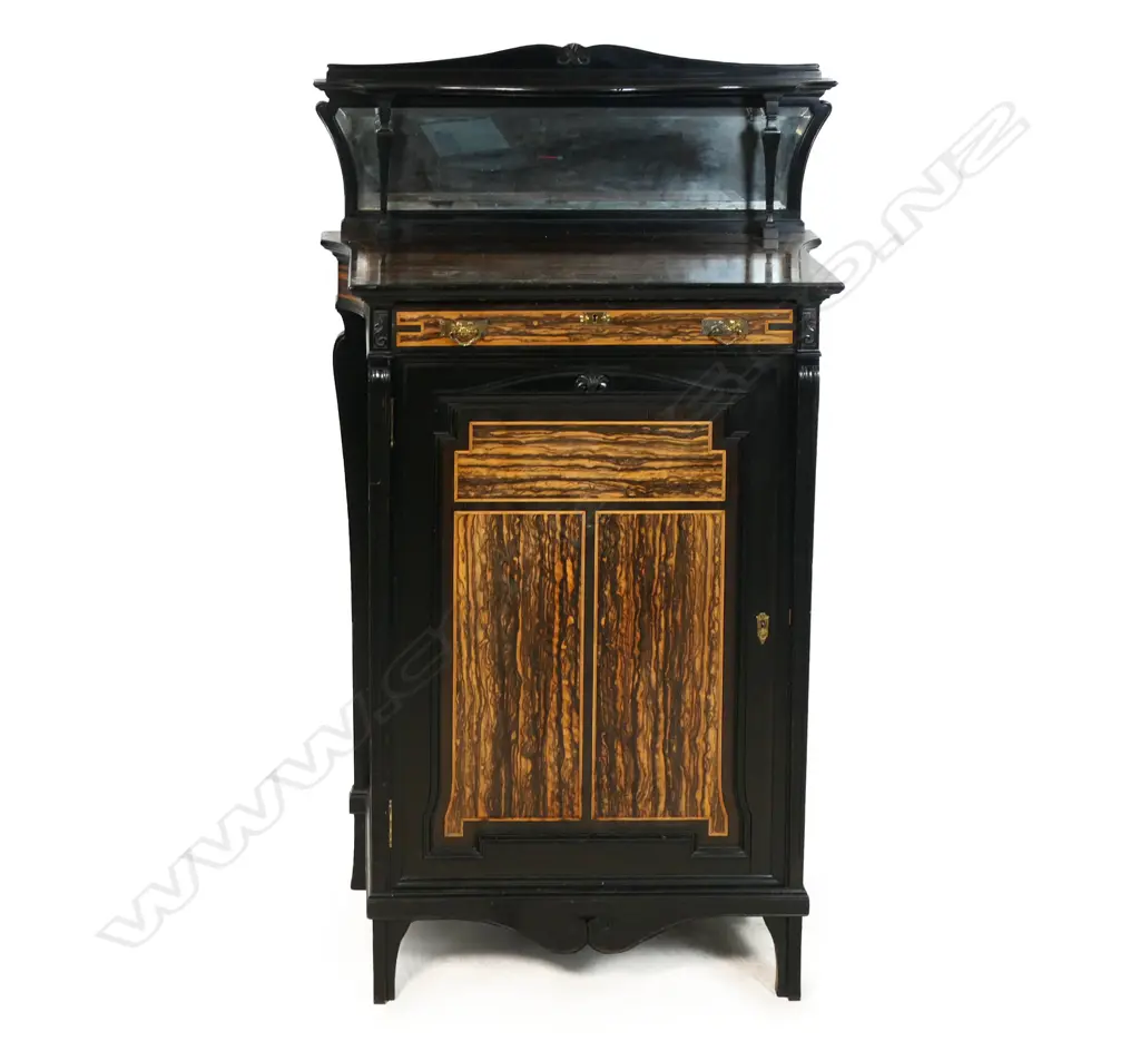 A Victorian mahogany and coromandel wood music cabinet, Image 1++