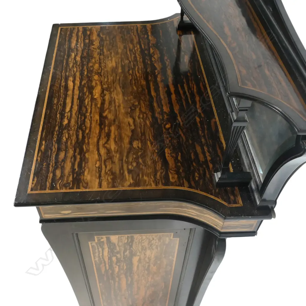 A Victorian mahogany and coromandel wood music cabinet, Image 1++