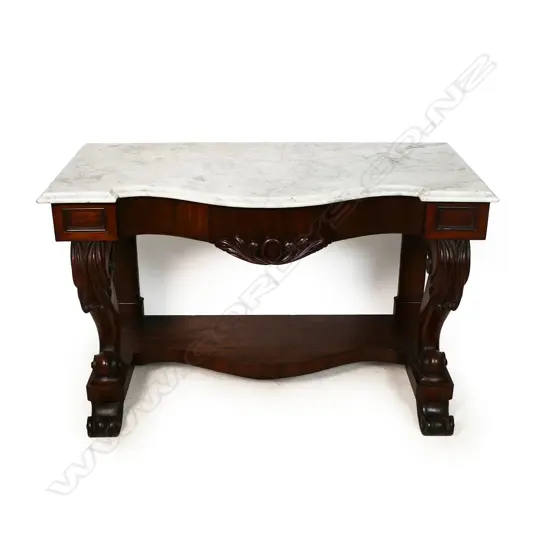 A Victorian mahogany and marble top washstand,