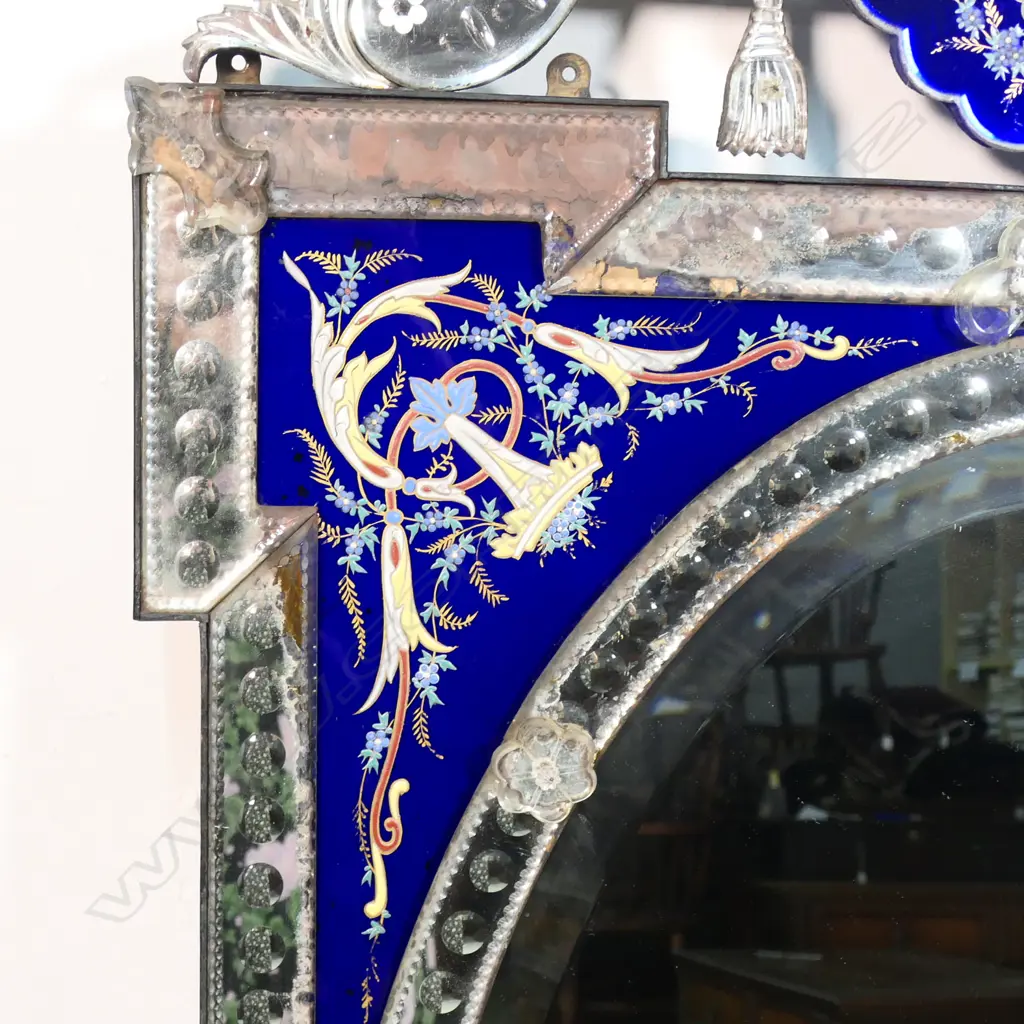 An impressive 19thC Venetian glass mirror, Image 1++