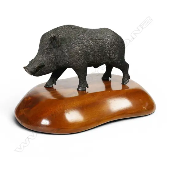 A finely modelled Nathan Whitehead bronze boar sculpture,