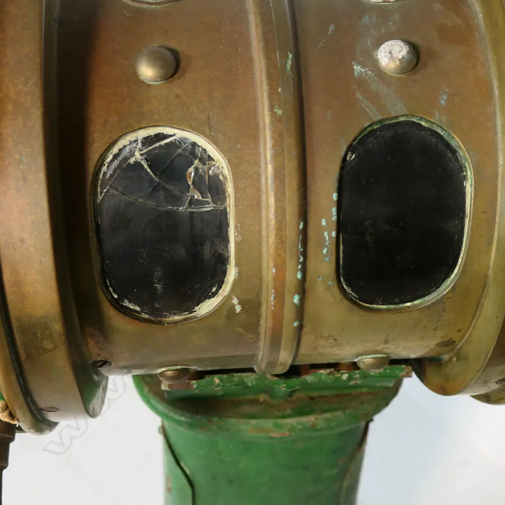 An antique Mason & Porter Ltd. Auckland ship's brass telegraph on stand, Image 1++