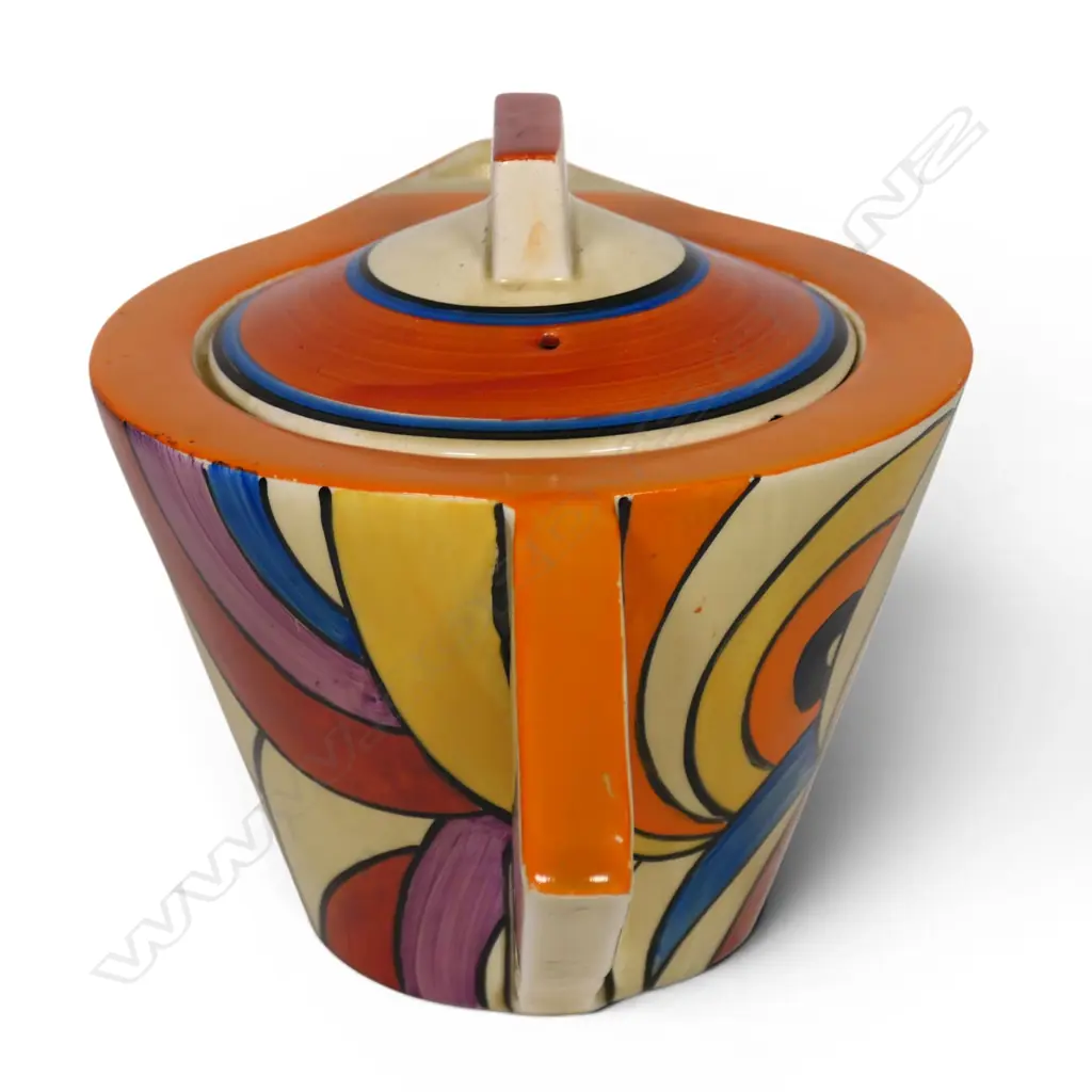 Clarice Cliff Bizarre conical shape teapot, Image 1++