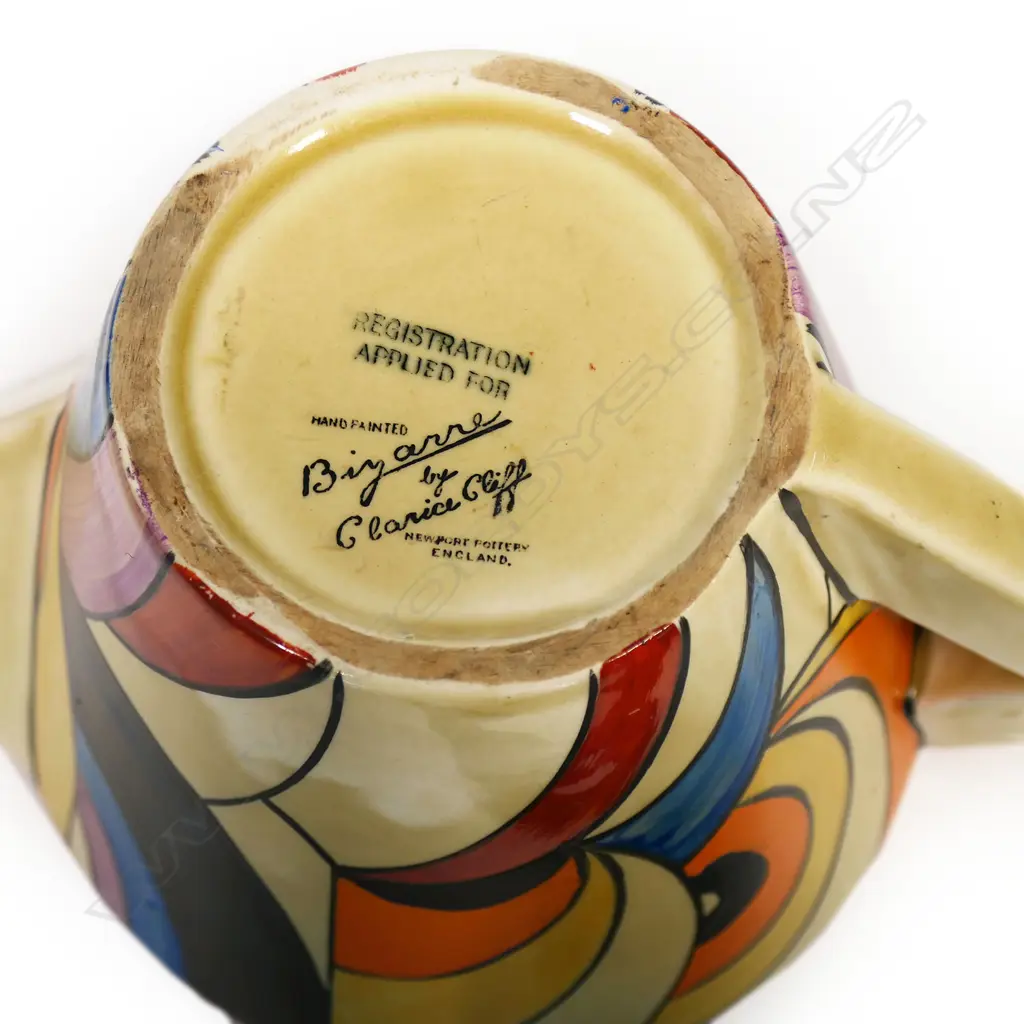 Clarice Cliff Bizarre conical shape teapot, Image 1++