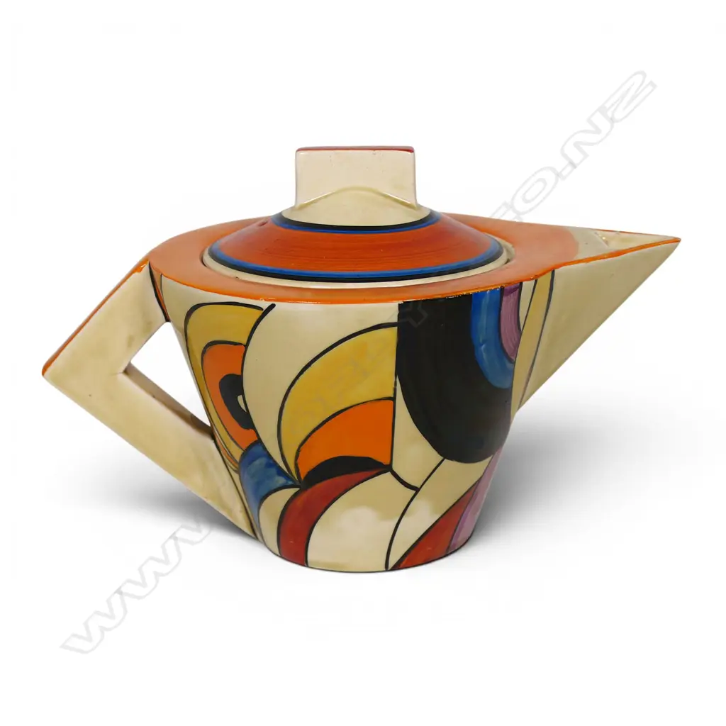 Clarice Cliff Bizarre conical shape teapot, Image 1++