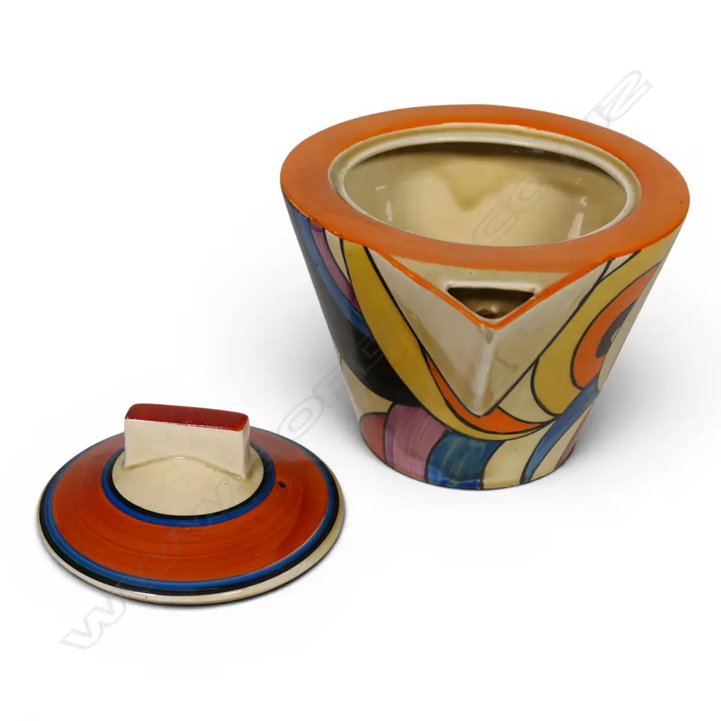 Clarice Cliff Bizarre conical shape teapot, Image 1++