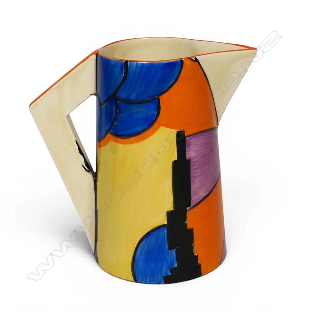 Clarice Cliff Bizarre 'Sunray' pattern conical large jug, Image 1++