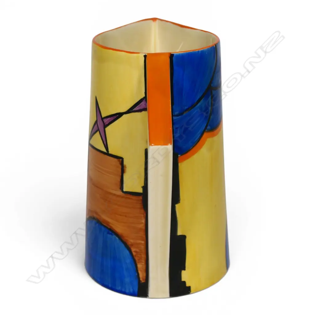 Clarice Cliff Bizarre 'Sunray' pattern conical large jug, Image 1++