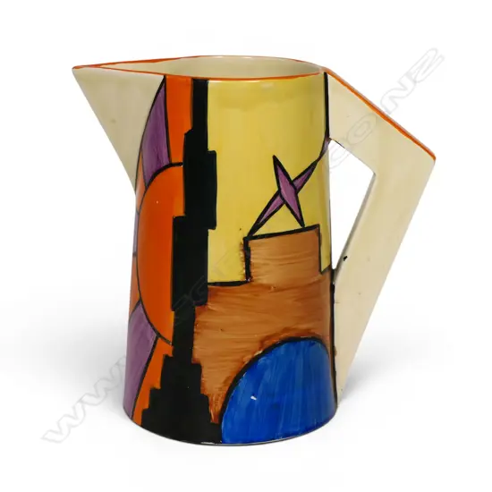 Clarice Cliff Bizarre 'Sunray' pattern conical large jug,