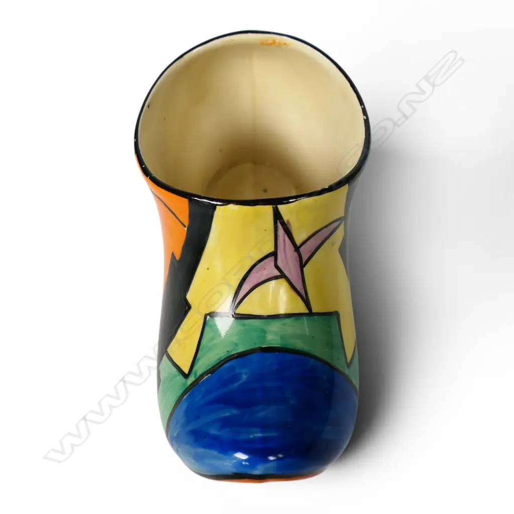 Clarice Cliff Bizarre 'Sunray' pattern clog (sabot), Image 1++