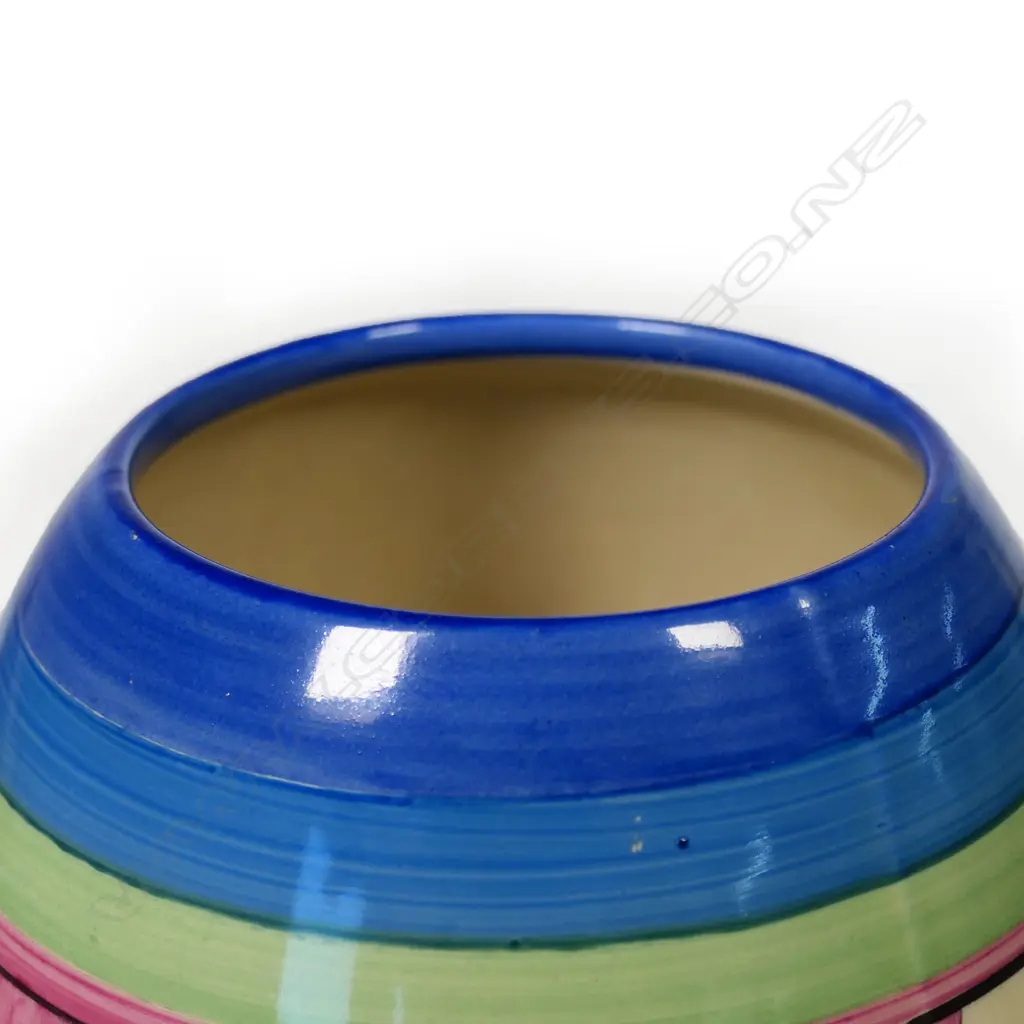 Clarice Cliff Bizarre 'Rudyard' pattern 362 shape vase, Image 1++