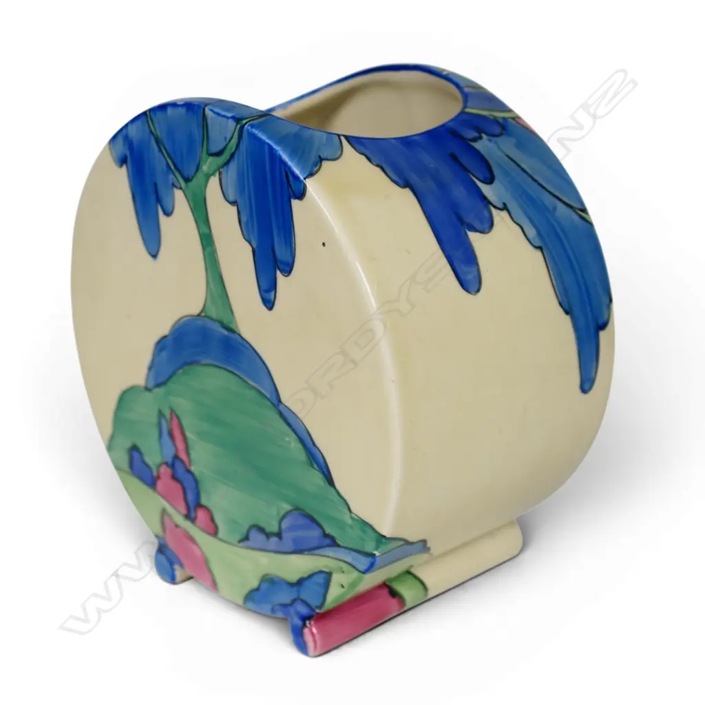 Clarice Cliff Bizarre 'Rudyard' pattern bonjour shape vase, Image 1++