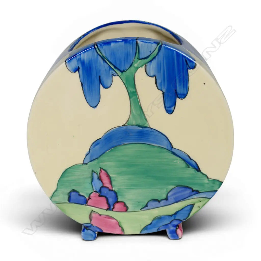 Clarice Cliff Bizarre 'Rudyard' pattern bonjour shape vase, Image 1++