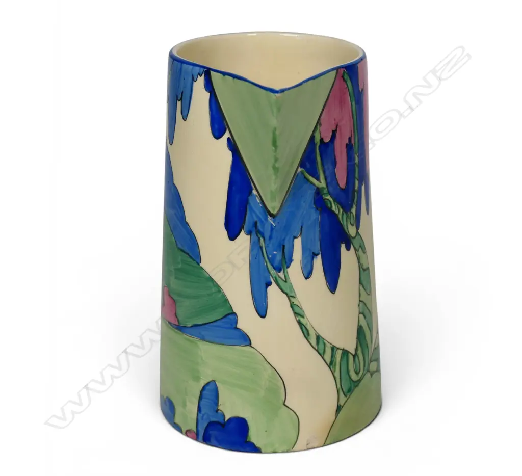 Clarice Cliff Bizarre 'Rudyard' pattern Conical jug, Image 1++
